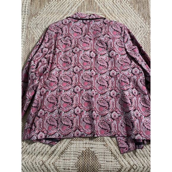 Vintage 90s Maggie Barnes Tapestry Paisley Pattern open front blazer SZ 3x - Picture 3 of 9